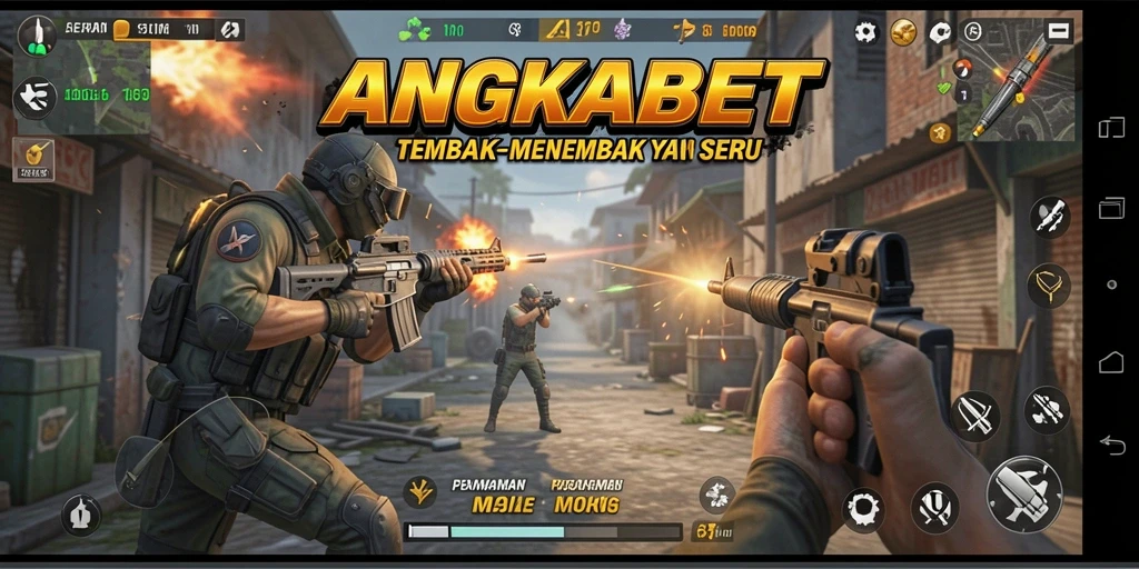 Screenshot gameplay seru dari ANGKABET dengan aksi tembak-menembak.