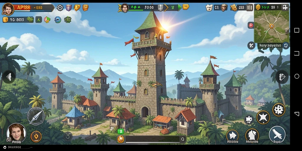Screenshot gameplay menara pertahanan yang seru dan menegangkan.