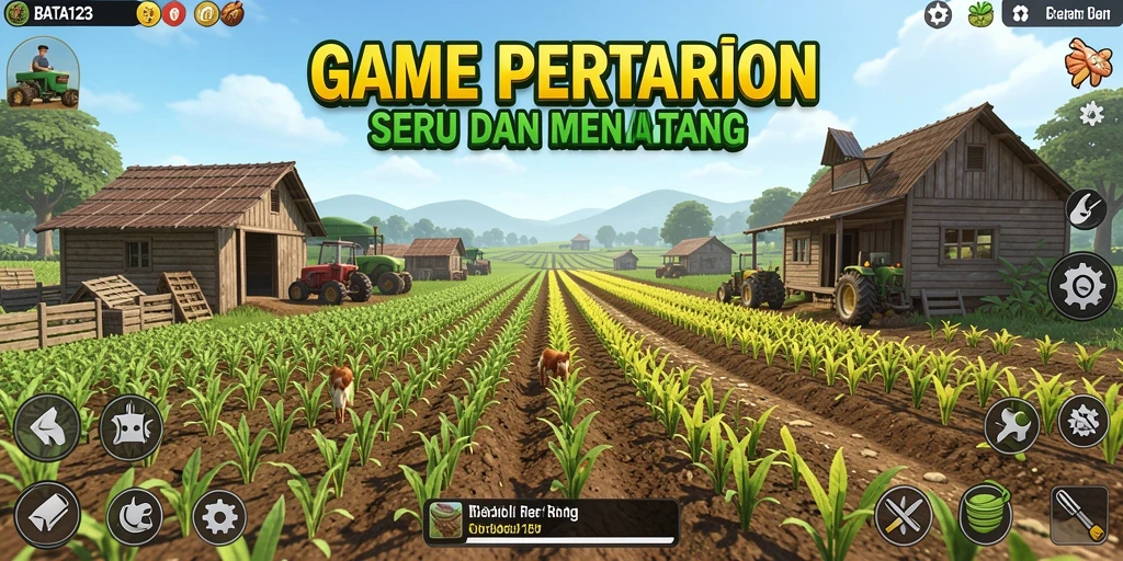 Screenshot utama BATA123 yang menampilkan gameplay pertanian yang seru.
