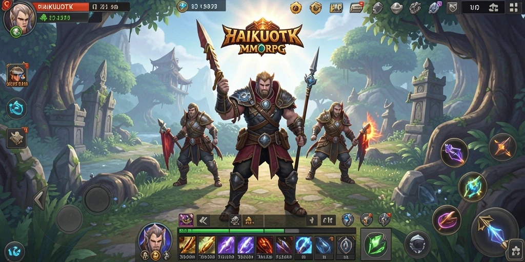 Tangkapan layar gameplay HAIKUOTK menunjukkan aksi seru dalam petualangan MMORPG.