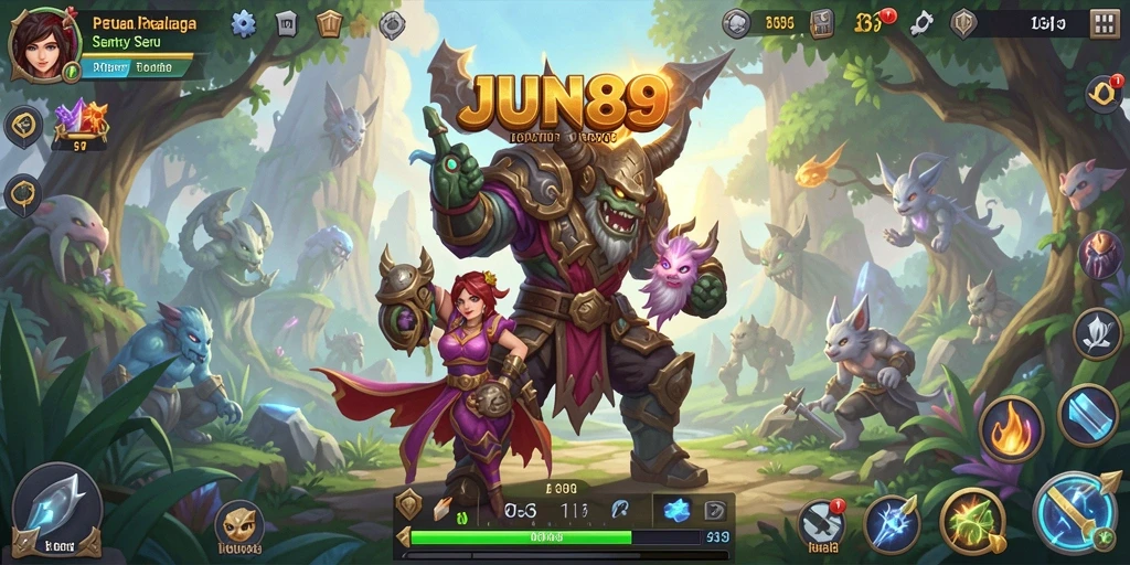 Tampilan gameplay JUN88 yang menunjukkan aksi seru dalam dunia RPG.